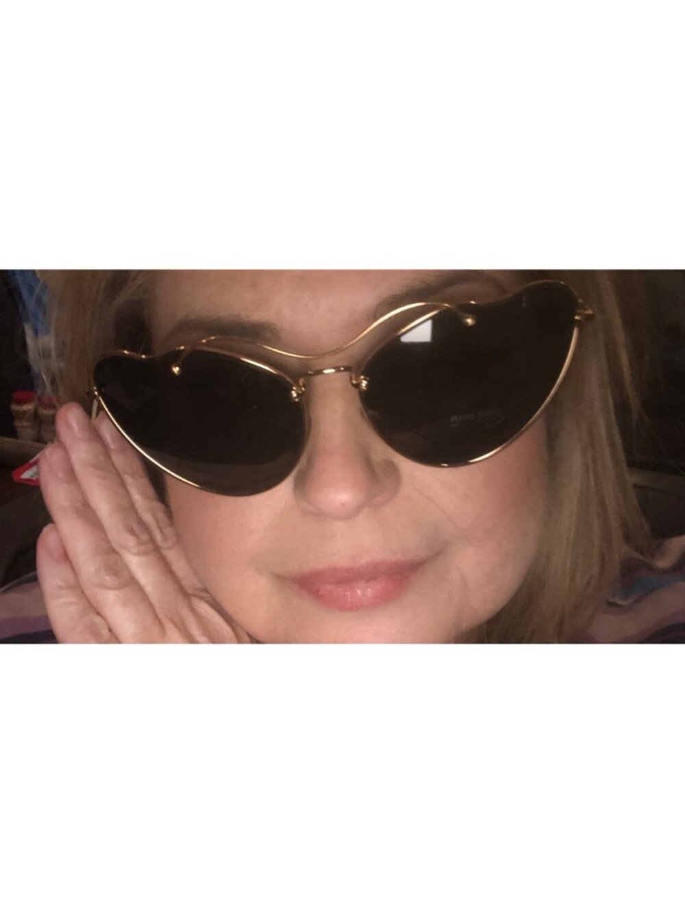 NWT Women's Miu Miu Oversized Butterfly Sunglasses Antique Gold Frame Gray Lens - Picture 9 of 11